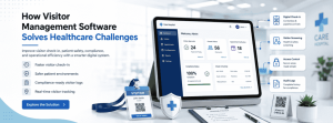 a digital visitor management system designed to streamline check-ins and improve patient safety in healthcare settings.